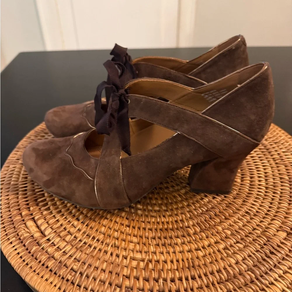 Earthies‎ Elegant Brown Suede Women's Shoes